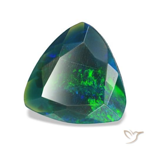 Opala negra multicolorido natural 1,18ct, trillion, opaco