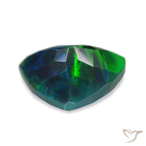 Opala negra multicolorido natural 1,18ct, trillion, opaco