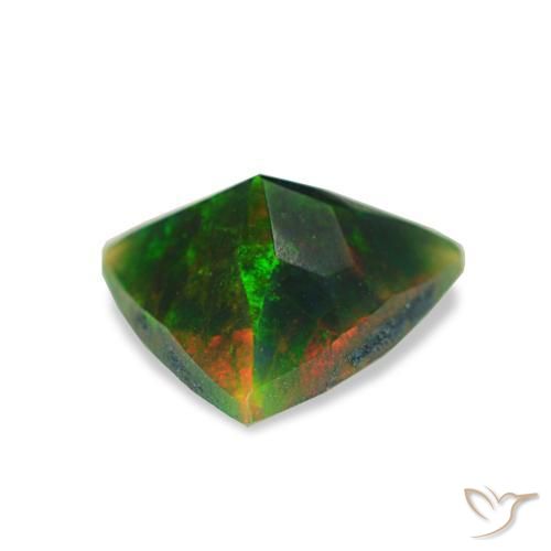 Opala negra multicolorido natural 0,63ct, trillion, opaco