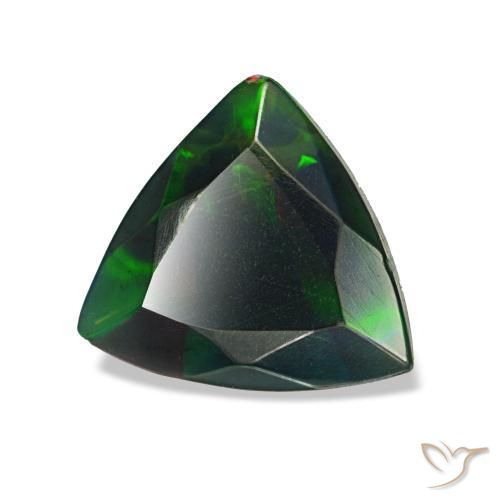Opala negra multicolorido natural 1,07ct, trillion, opaco