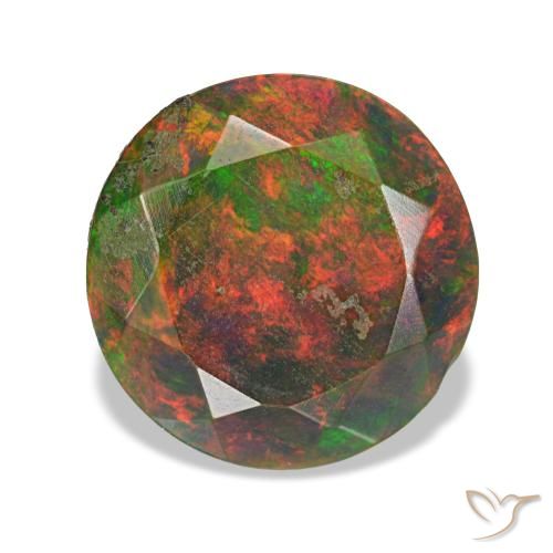 1.57ct multicolorido opala negra, redondo, opaco
