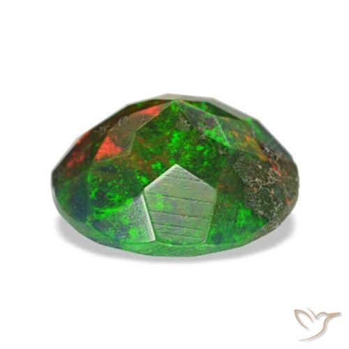 Opala negra multicolorido natural 1,57ct, corte redondo, opaco