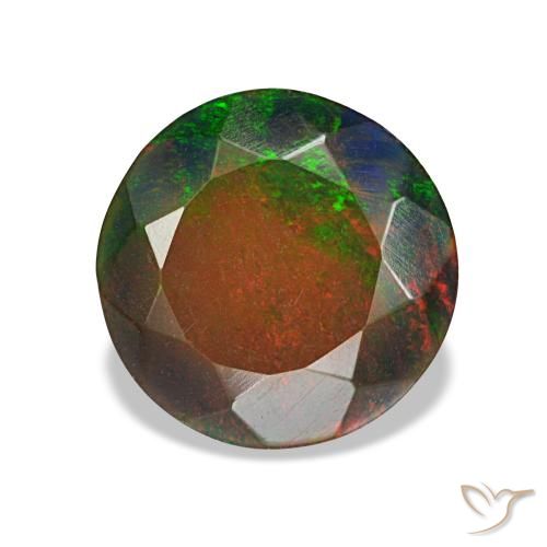 1.34ct multicolorido opala negra, redondo, opaco