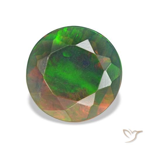 1.00ct multicolorido opala negra, redondo, opaco