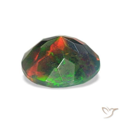 Opala negra multicolorido natural 1,00ct, corte redondo, opaco