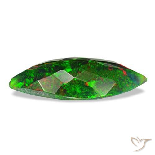 Opala negra multicolorido natural 2,22ct, marquise, opaco