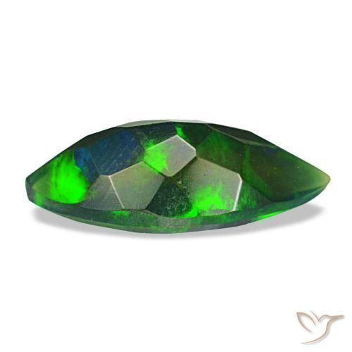 Opala negra multicolorido natural 1,86ct, marquise, opaco