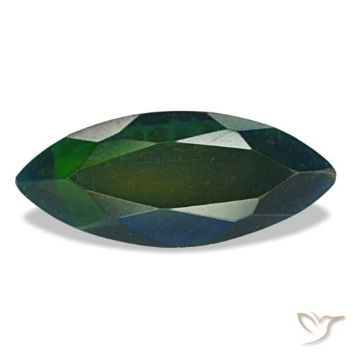 Opala negra multicolorido natural 1,77ct, marquise, translúcido