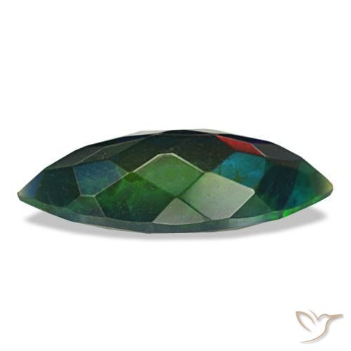 Opala negra multicolorido natural 1,77ct, marquise, translúcido