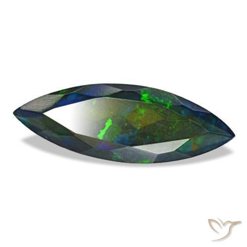 Opala negra multicolorido natural 2,19ct, marquise, translúcido