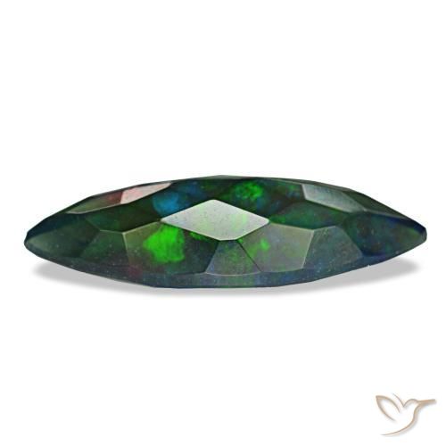 Opala negra multicolorido natural 2,19ct, marquise, translúcido