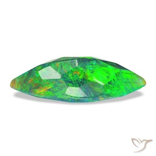 Opala negra multicolorido natural 1,12ct, marquise, translúcido