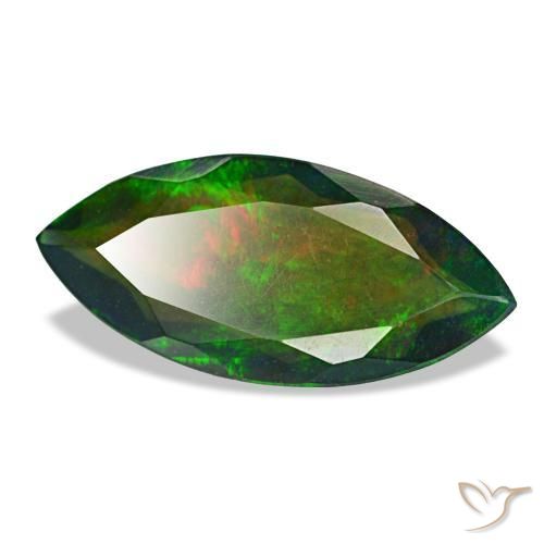 Opala negra multicolorido natural 1,87ct, marquise, translúcido