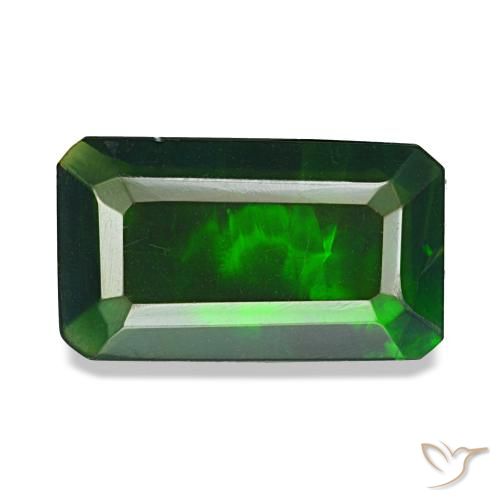 Opala negra multicolorido natural 2,18ct, corte esmeralda, translúcido