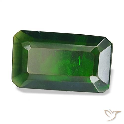 Opala negra multicolorido natural 2,18ct, corte esmeralda, translúcido