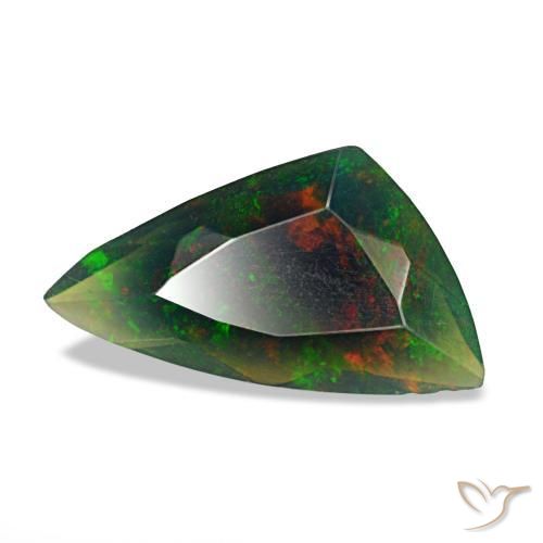 Opala negra multicolorido natural 1,16ct, forma extravagante, translúcido
