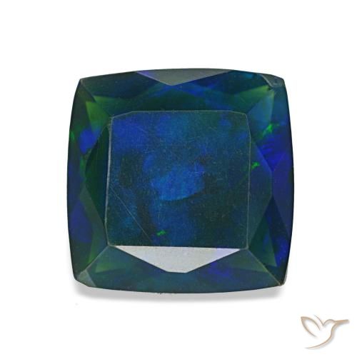 1.37ct multicolorido opala negra, almofada, translúcido