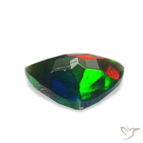 Opala negra multicolorido natural 0,54ct, trillion, translúcido