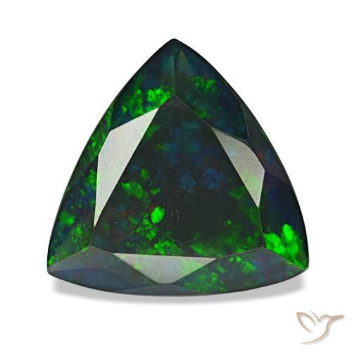 Opala negra multicolorido natural 2,11ct, trillion, translúcido
