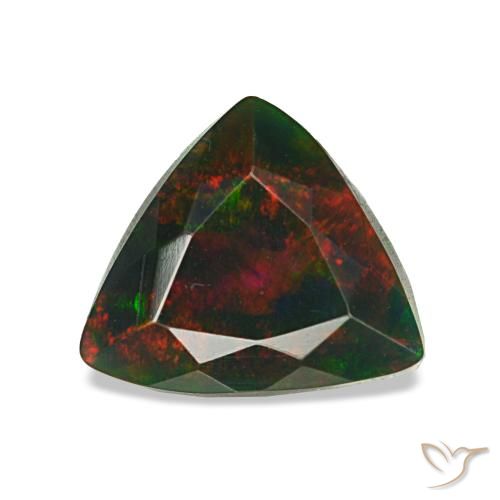 Opala negra multicolorido natural 1,25ct, trillion, opaco