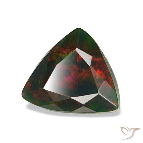 Opala negra multicolorido natural 1,25ct, trillion, opaco