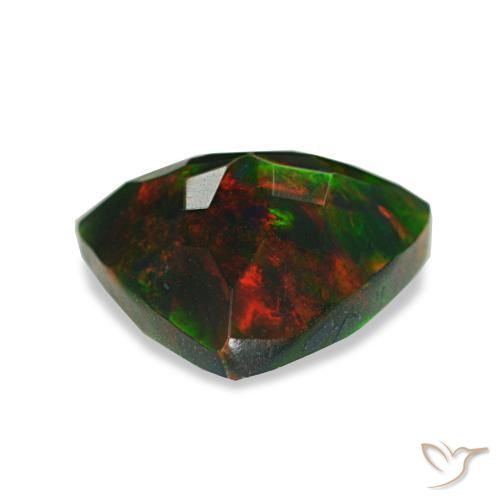 Opala negra multicolorido natural 1,25ct, trillion, opaco