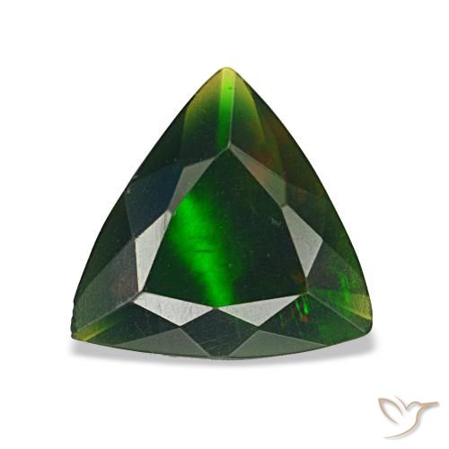 Opala negra multicolorido natural 0,85ct, trillion, opaco
