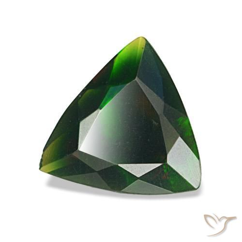 Opala negra multicolorido natural 0,85ct, trillion, opaco