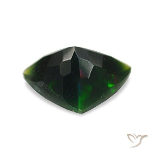Opala negra multicolorido natural 0,85ct, trillion, opaco