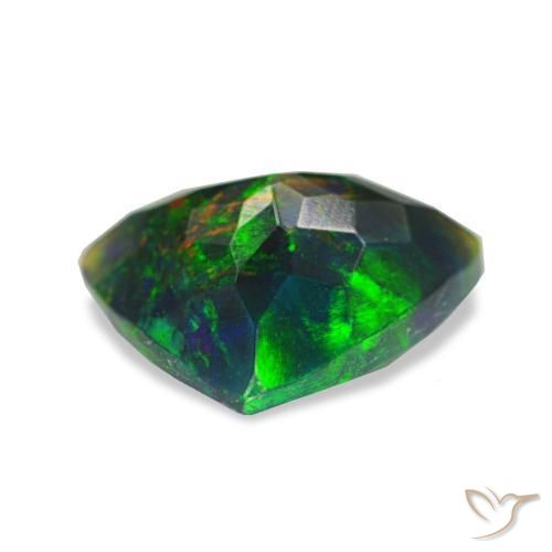 Opala negra multicolorido natural 1,20ct, trillion, opaco