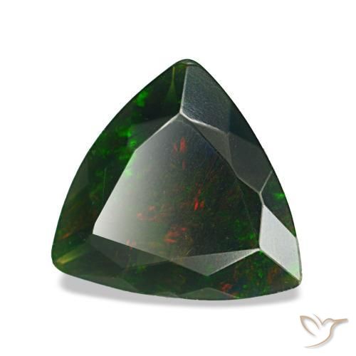 Opala negra multicolorido natural 1,19ct, trillion, opaco