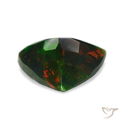 Opala negra multicolorido natural 1,19ct, trillion, opaco