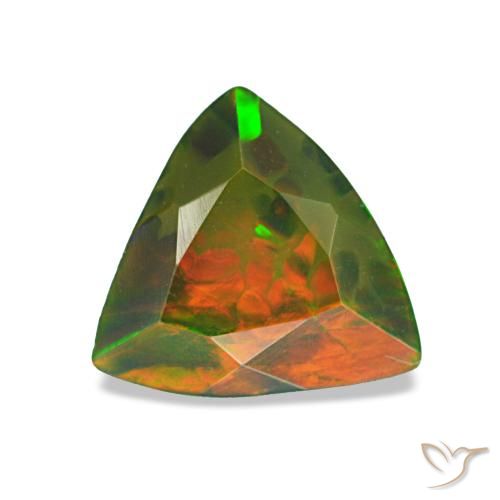 0.85ct multicolorido opala negra, trillion, opaco