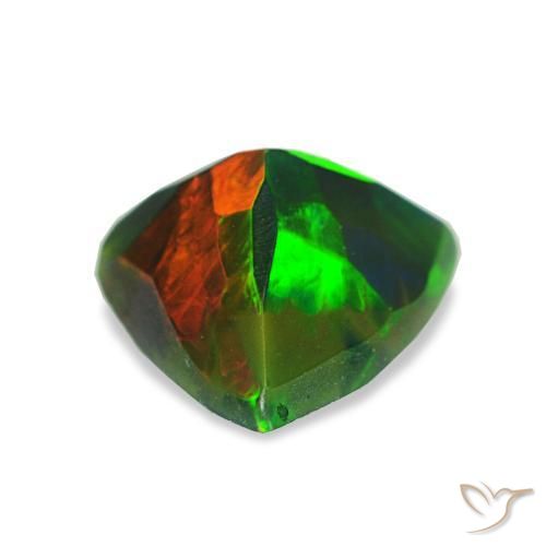 Opala negra multicolorido natural 0,85ct, trillion, opaco