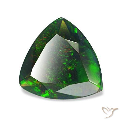 Opala negra multicolorido natural 1,38ct, trillion, opaco