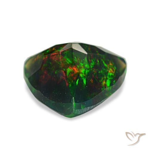 Opala negra multicolorido natural 1,38ct, trillion, opaco