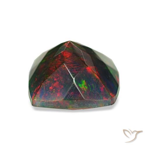 Opala negra multicolorido natural 1,45ct, almofada cortada, opaco