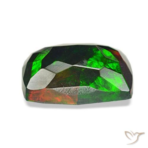 Opala negra multicolorido natural 1,72ct, almofada cortada, opaco