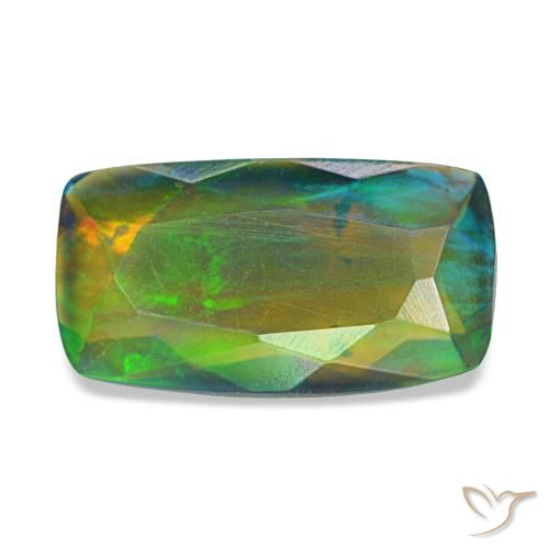 1.34ct multicolorido opala negra, almofada, translúcido