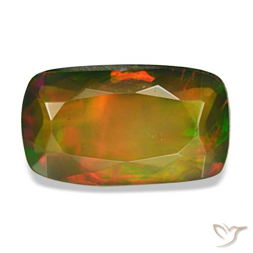 3.41ct multicolorido opala negra, almofada, translúcido