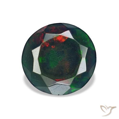 0.97ct multicolorido opala negra, redondo, opaco