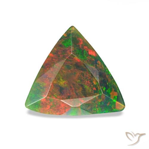 0.59ct multicolorido opala negra, trillion, opaco