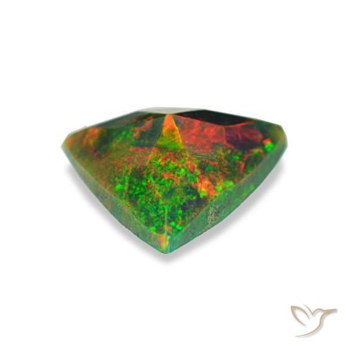 Opala negra multicolorido natural 0,59ct, trillion, opaco