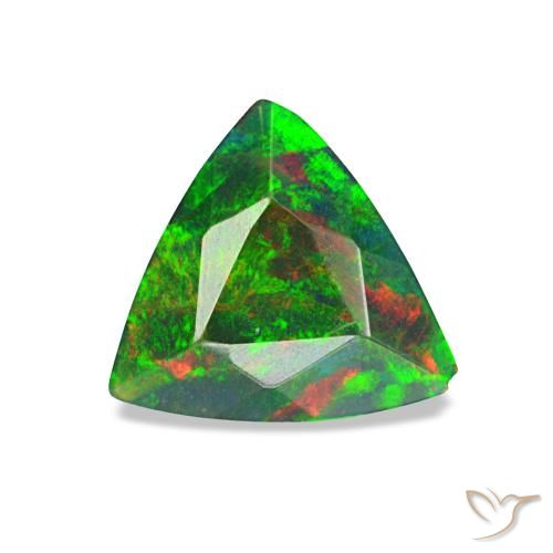 0.59ct multicolorido opala negra, trillion, opaco