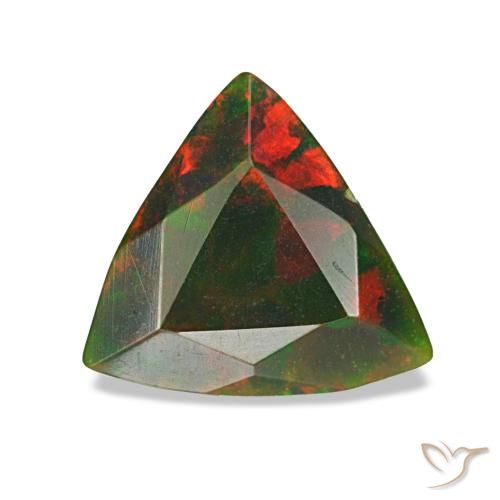 1.34ct multicolorido opala negra, trillion, opaco