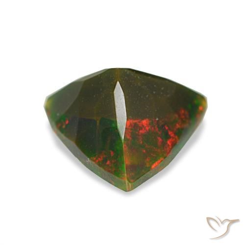 Opala negra multicolorido natural 1,34ct, trillion, opaco