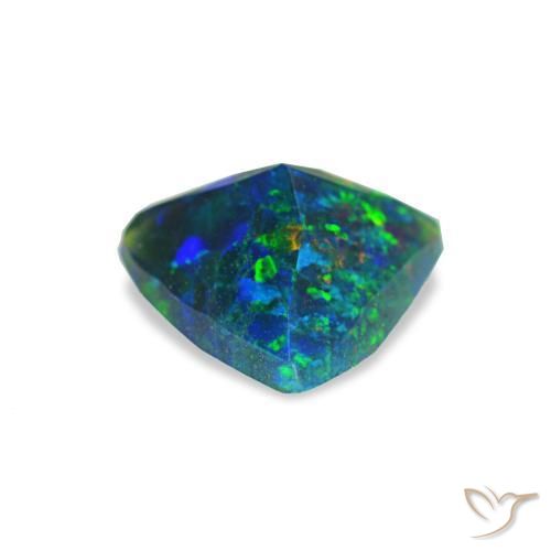 Opala negra multicolorido natural 0,49ct, trillion, opaco