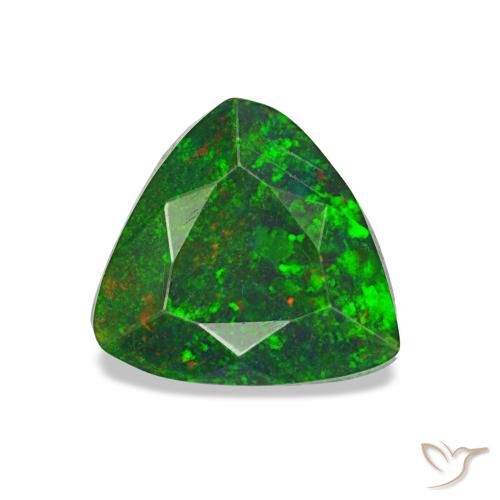 Opala negra multicolorido natural 0,68ct, trillion, opaco