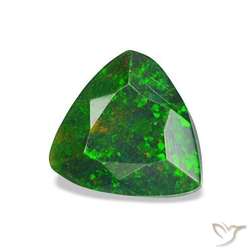 Opala negra multicolorido natural 0,68ct, trillion, opaco