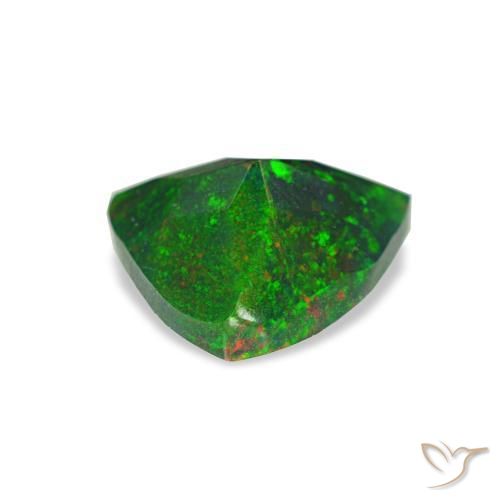 Opala negra multicolorido natural 0,68ct, trillion, opaco